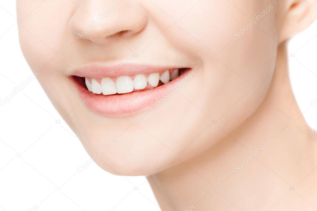 Beautiful and healthy woman smile, close-up