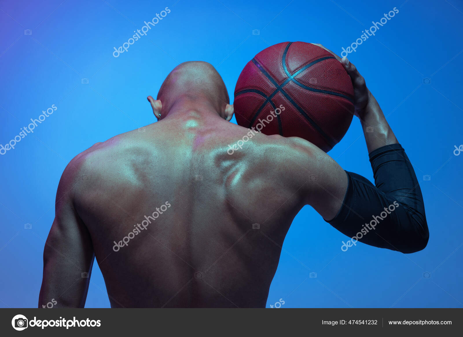 Close Up Back View Of Athletic African American Male Basketball Player Posing In Neon Light On Blue Background Fotografia De Stock C Vova Gmail Com Depositphotos Close Up Back View Of Athletic African American Male Basketball Player Posing In Neon Light On Blue Background Fotografia De Stock C Vova Gmail Com Depositphotos
