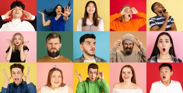 The collage of surprised people — Stock Photo, Image