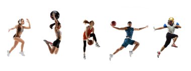 Professional sportsman during game playing in action and motion.