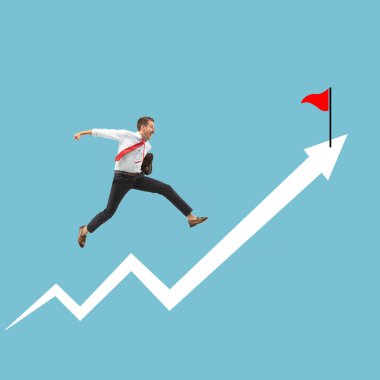 Başarılı bir iş adamı başarıya ve hedefe giden yolda ilerliyor..