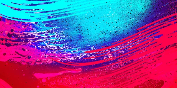 Diseño de fondo de pantalla de acuarela o telón de fondo para dispositivo con ondas y spalshes de colores magenta, azul y rojo. Arte moderno, fondo de colores jugosos brillantes. Técnica de pintura flotante. —  Fotos de Stock