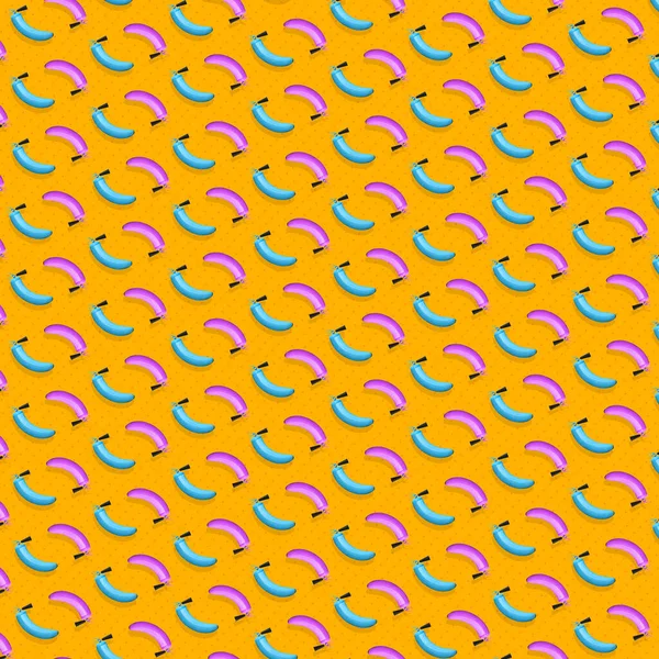 화려 한 색상의 바나나 소화기의 창조적 인 패턴 이 밝은 오렌지색 배경에 있습니다. 적은 식량 개념. — 스톡 사진