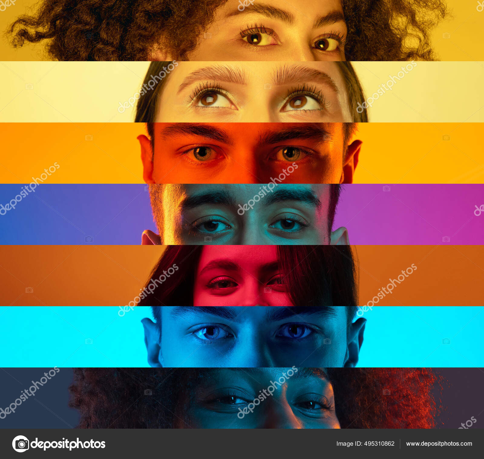 Olhos masculinos coloridos