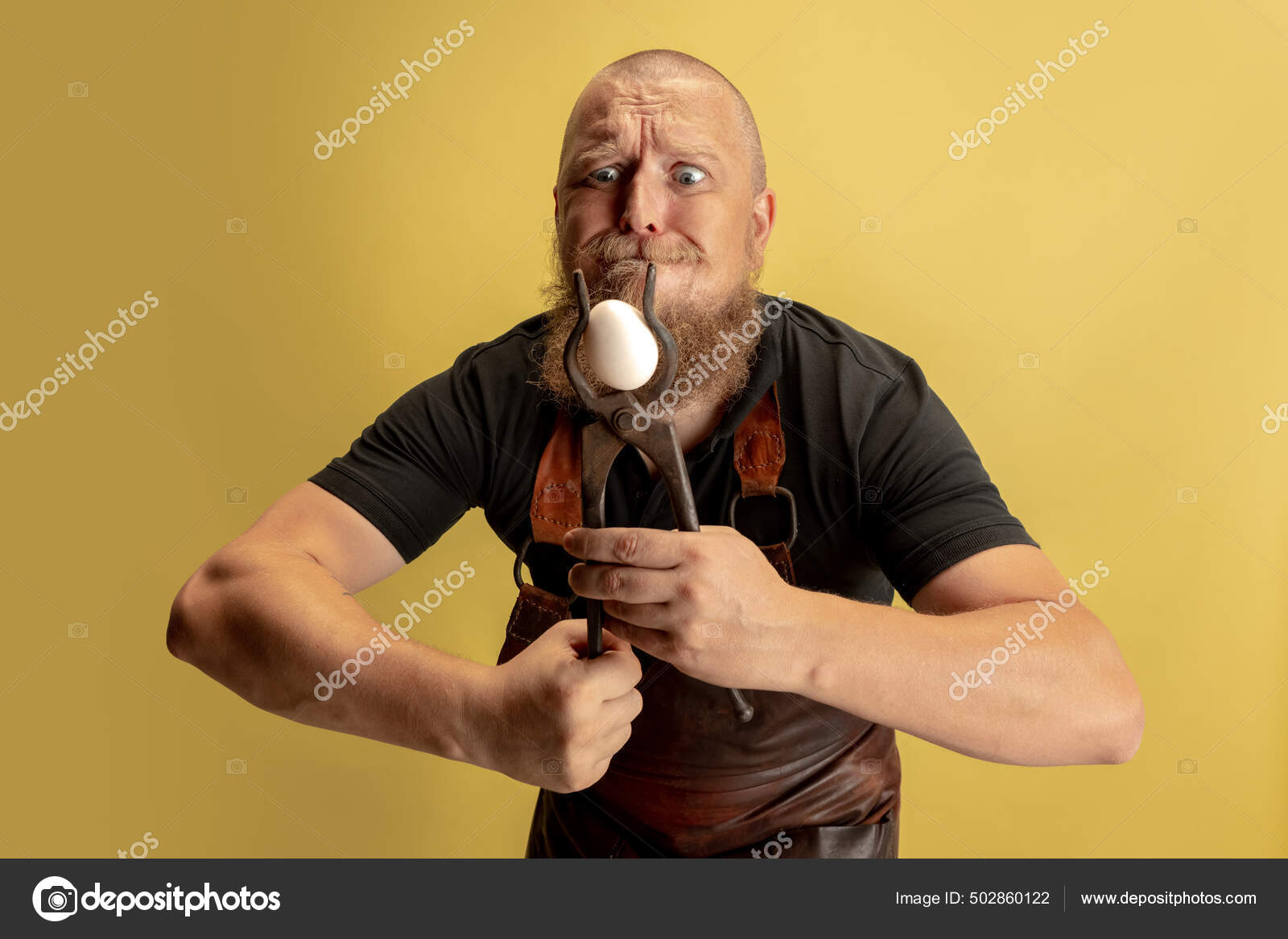 Download Goofy Man Expressing Surprise while Holding an Axe