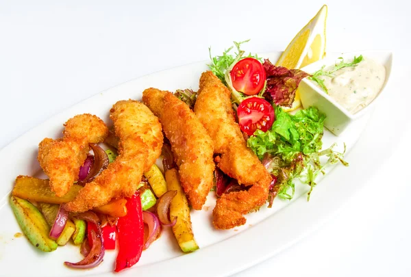 Camarones Fritter en el plato — Foto de Stock