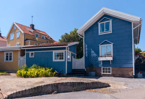 Colourful gables of the wooden sheds — Stock Photo, Image