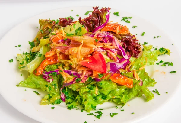 Hähnchensalat von oben — Stockfoto