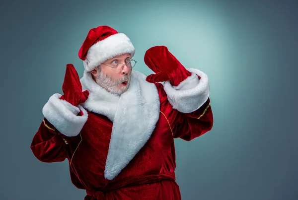 Verrast santa claus — Stockfoto