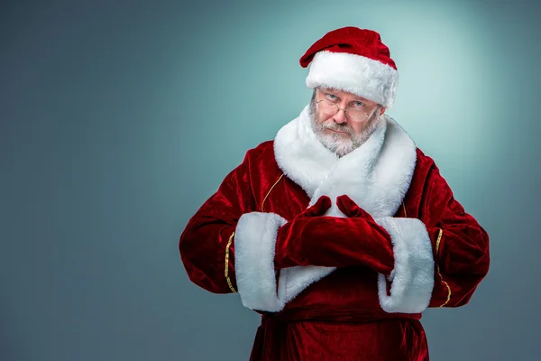 Papai Noel, apresentando algo . — Fotografia de Stock
