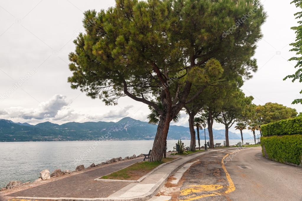 Pedestrian alley on the banks of Garda lake