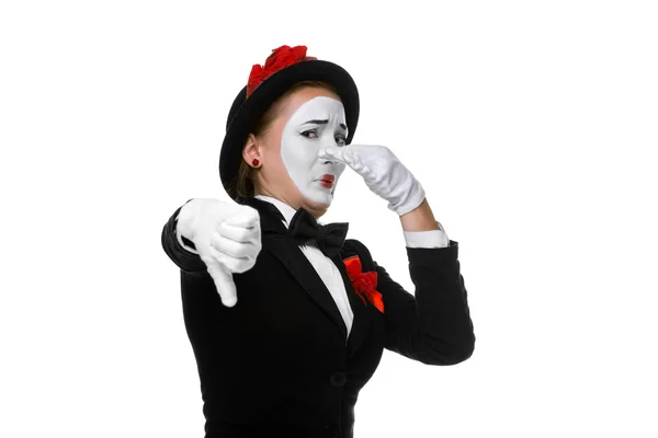 Portret potępiają mime — Zdjęcie stockowe