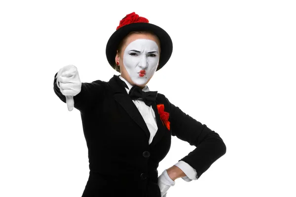 Portret potępiają mime — Zdjęcie stockowe