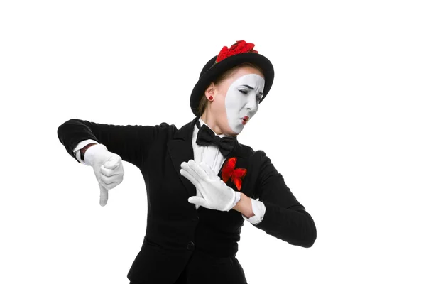 Portret potępiają mime — Zdjęcie stockowe