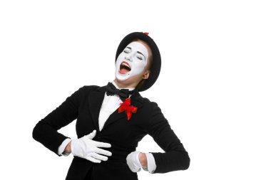 Açık ağız ile şaşırmış ve neşeli MIME portresi