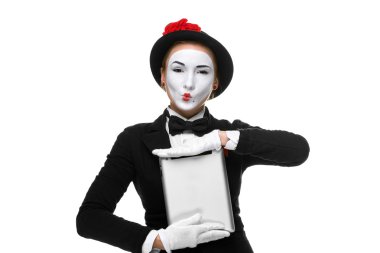 iş kadını tablet Pc tutan görüntü MIME