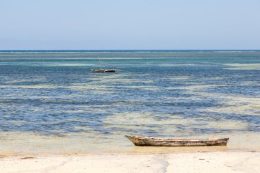 Eski ahşap Arap dhow Okyanusu