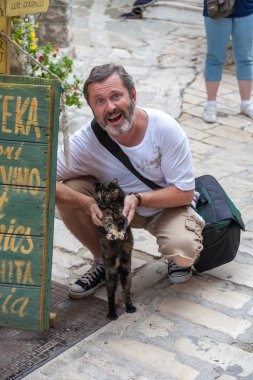 Hırvatistan. turistler ve yerliler için kedi