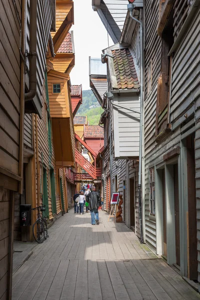 Le célèbre Bryggen à Bergen, Norvège. Maisons en bois colorées . — Photo