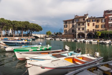 boats in the harbor, Lake Garda clipart
