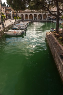 boats in the harbor, Lake Garda clipart