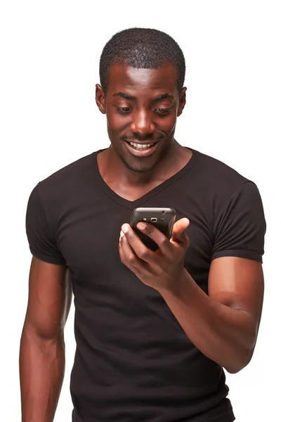 Portret van Afrikaanse man praten over de telefoon — Stockfoto