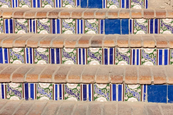 Staircase with patterned ceramic tiles — Stock Photo, Image