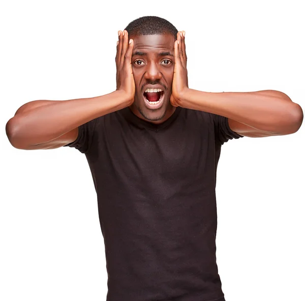 Portrait of handsome young black african affected man — Stock Photo, Image