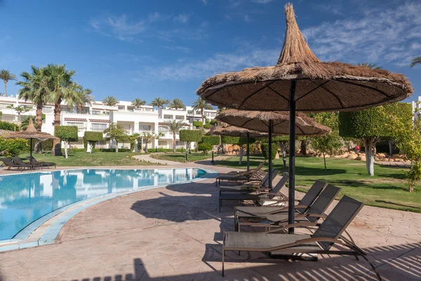 Luxury Nice Hotel Swimming Pool Sharm Sheikh Egypt Foreground Sun — Stock Photo, Image