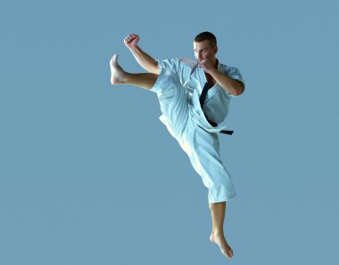 Adam beyaz kimono eğitim karate