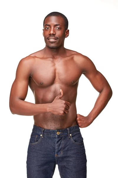 Portrait of handsome young black african smiling man — Stock Photo, Image