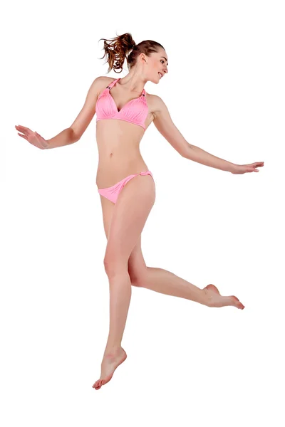 Beautiful young woman in pink swimwear Stock Photo