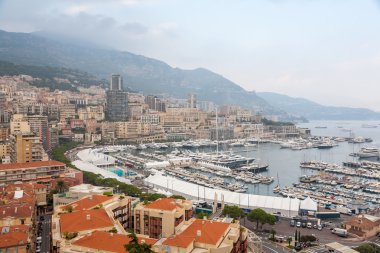 monaco Harbor Lüks Yatlar, Fransız Rivierası ile havadan görünümü