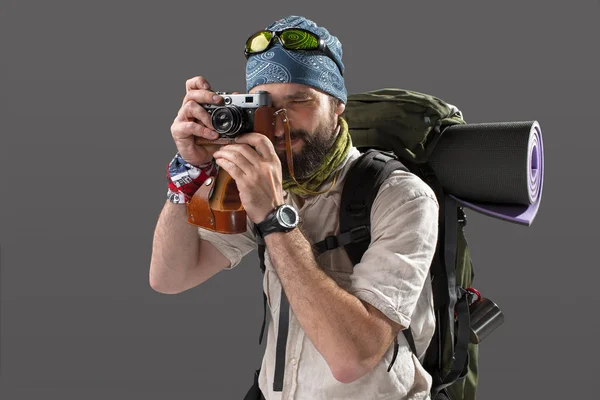 Touriste avec caméra — Photo