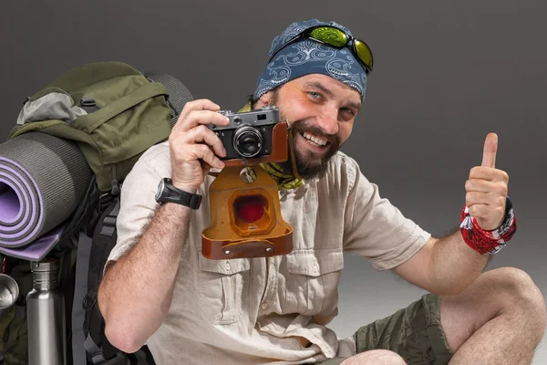 Touriste avec caméra — Photo