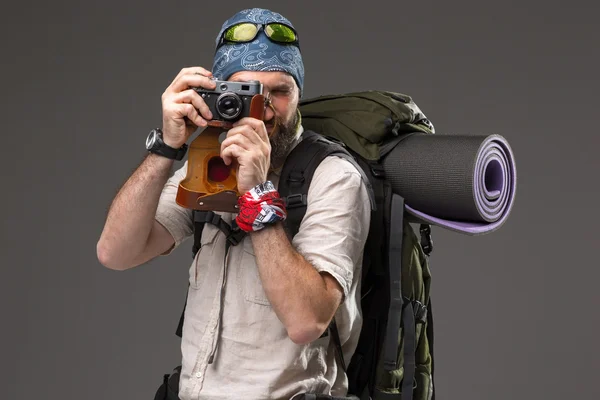 Tourist with camera — Stock Photo, Image