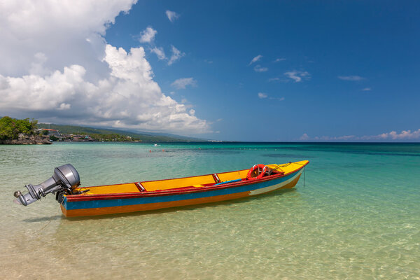 Fish boat on the paradise beach