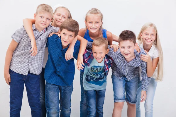 The smiling teenagers on white — Stock Photo, Image