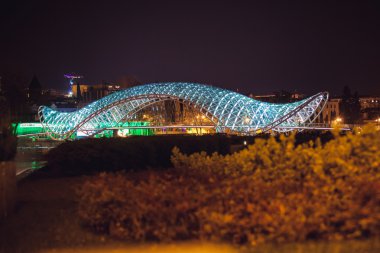Tbilisi, Georgia- Aprilr 2,2014: The peace bridge in Tbilisi  over the Mtkvari River 