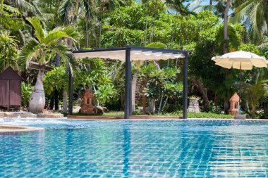 Yüzme Havuzu, modern lüks otel, Samui, Tayland