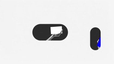 Şablon. Geometrik şekilli minimalist kolaj ve soyut arkaplanda tek renkli elleri tutan cihazlar. Teknoloji kavramı, dijital markalaşma ve yaratıcı görselleştirme için UX tasarımı.