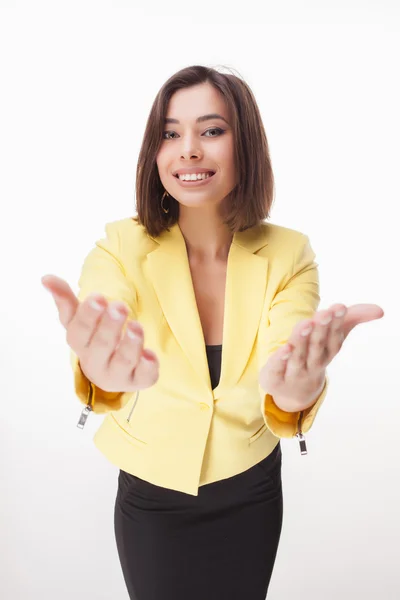 Exitosa mujer de negocios sobre fondo blanco — Stok fotoğraf