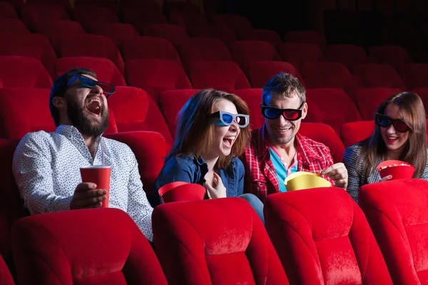 The peoples emotions in the cinema — Stock Photo, Image