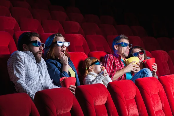 The peoples emotions in the cinema — Stock Photo, Image