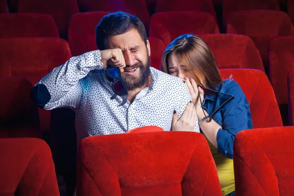 stock image The peoples emotions in the cinema