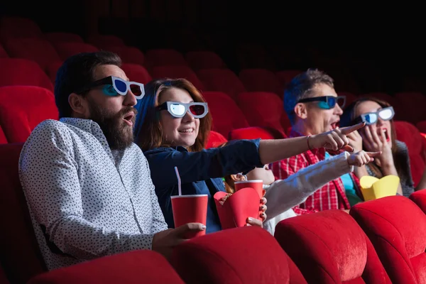 The peoples emotions in the cinema — Stock Photo, Image