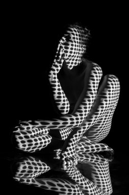 The  body of woman with black and white pattern clipart