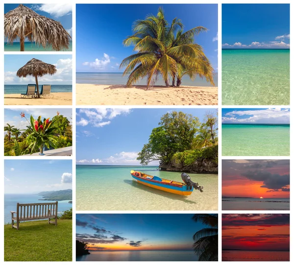 Collage av strand semester scener — Stockfoto