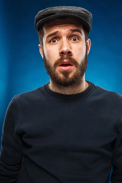 The portrait of a young beautiful surprised man — Stock Photo, Image