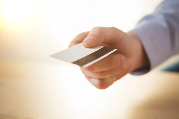 The male hand showing credit card — Stock Photo, Image